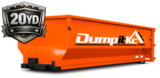20 yard dumpster container Kansas City driveway dumpster rental cleanup project