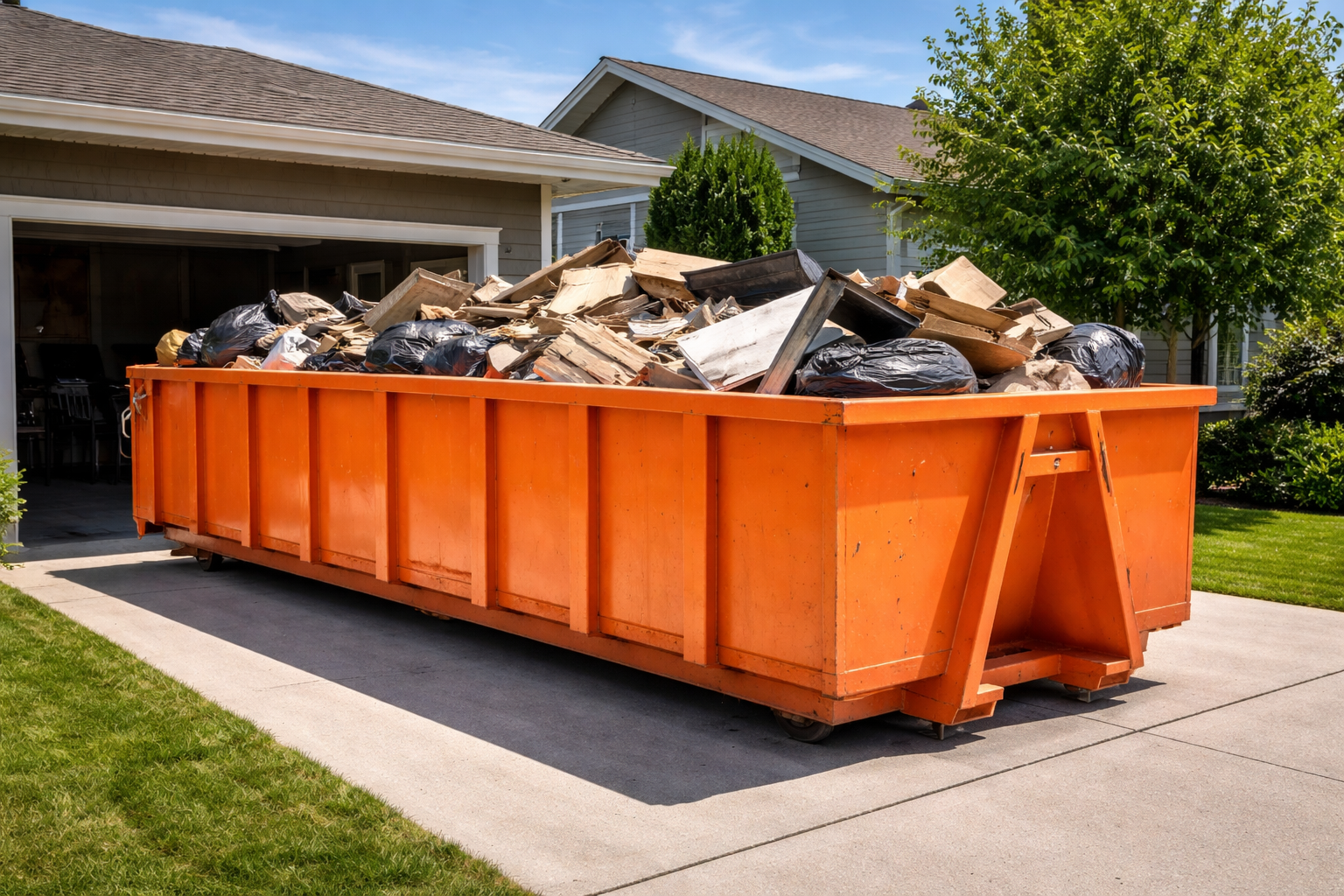 Roll off dumpster rental used for residential cleanup projects in Kansas City